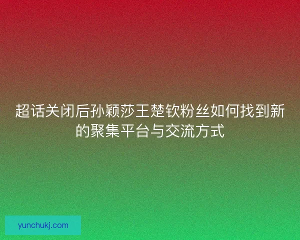 超话关闭后孙颖莎王楚钦粉丝如何找到新的聚集平台与交流方式
